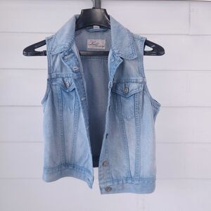 Levi's Vintage Denim Vest Light Wash Blue San Francisco 90s Y2K Distressed M